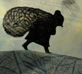 animation of woman carrying a pack
